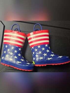 Western Chief Kids Patriotic Star & Stripe Rain Boots - Blue/Red/White